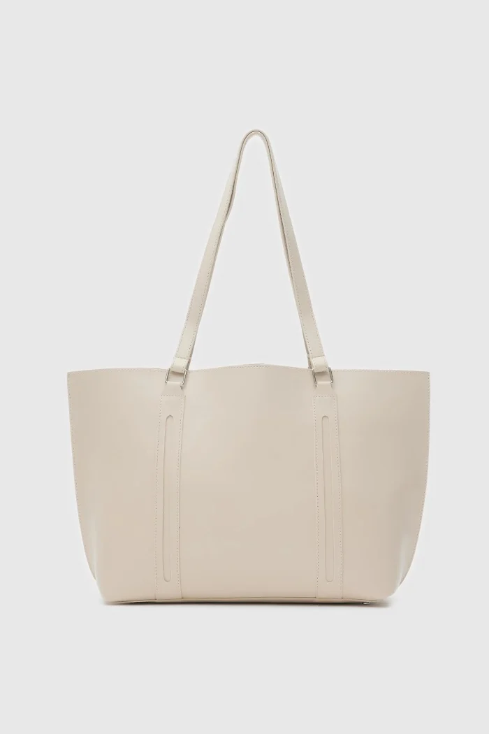 Elegant Beige Tote Bag - Image 1