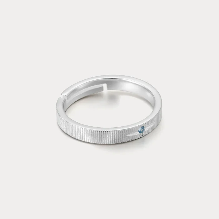 Elegant Blue Crystal Inlay Ring - Image 7