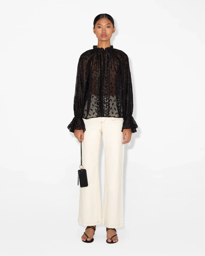Sheer Black Lace Blouse - Image 1