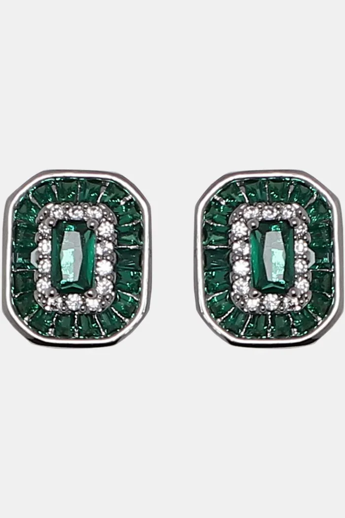 Emerald Green Charm Stud Earrings - Image 2