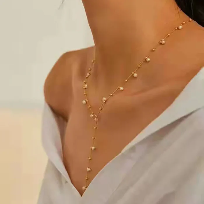 Elegant Pearl Drop Necklace - Image 5