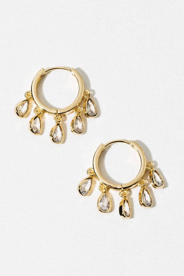 Elegant Teardrop Charm Hoop Earrings - Image 2