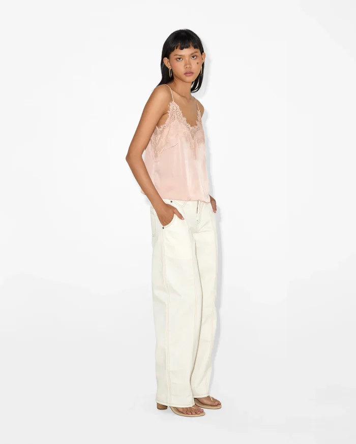 Elegant Lace-Trimmed Satin Camisole - Image 4
