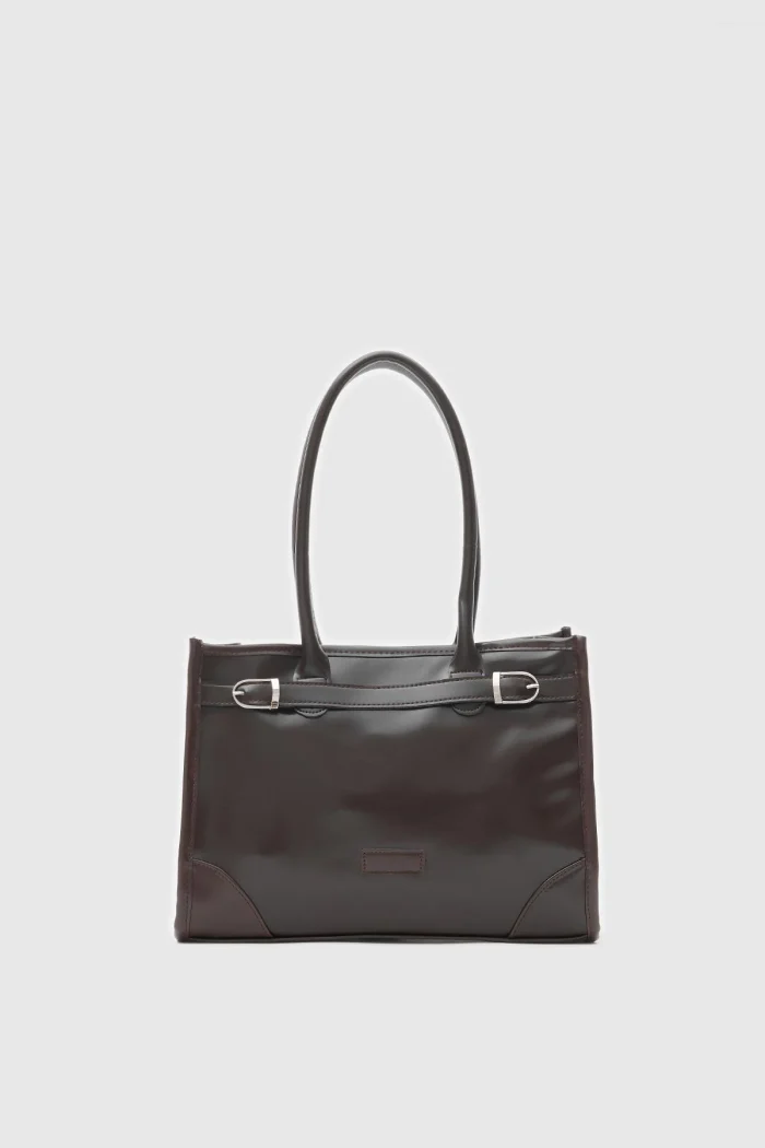 Elegant Faux Leather Handbag - Image 1