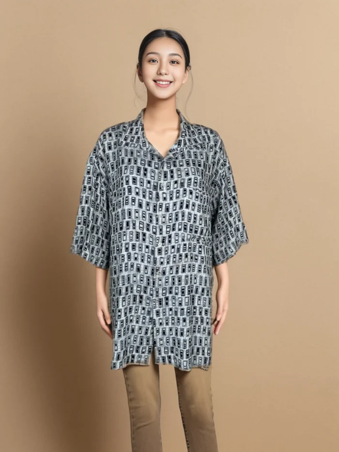 Elegant Oversized Printed Shirt - Image 1