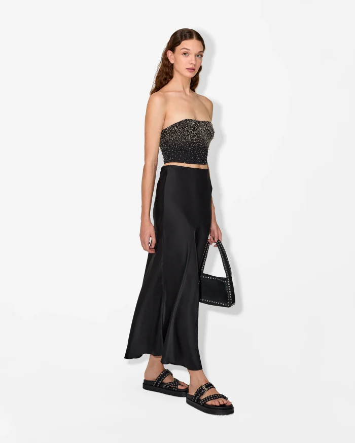 Elegant Beaded Strapless Crop Top - Image 3