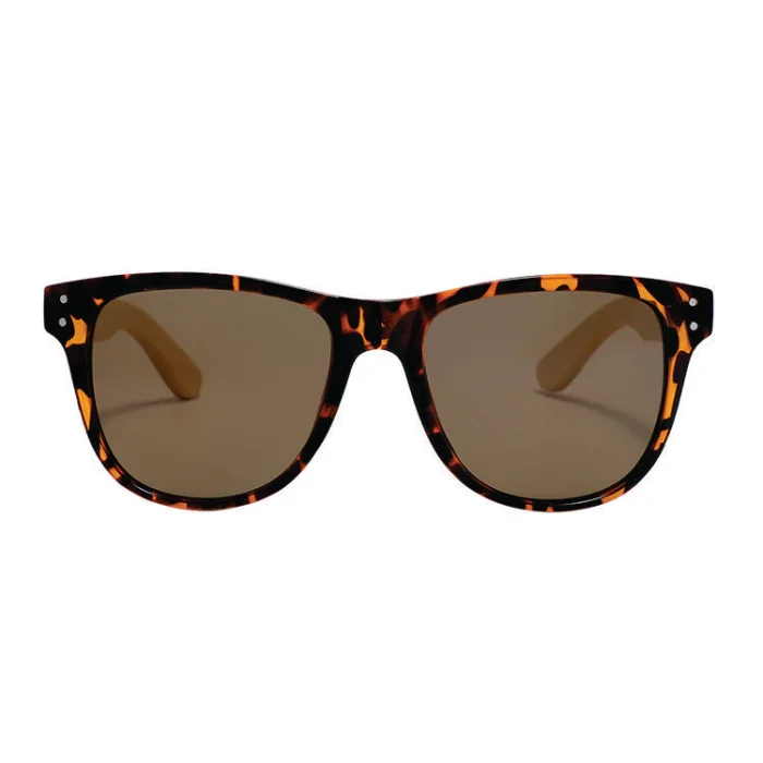 Stylish Tortoise Shell Sunglasses With Bamboo Arms - Image 2