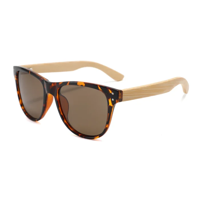 Stylish Tortoise Shell Sunglasses With Bamboo Arms - Image 1