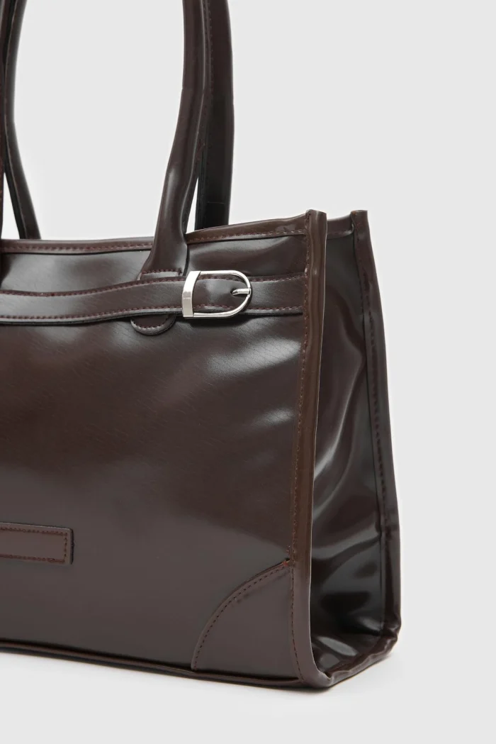 Elegant Faux Leather Handbag - Image 5