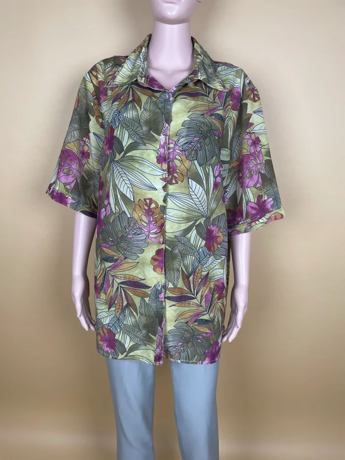 Floral Satin Oversized Shirt - Image 2