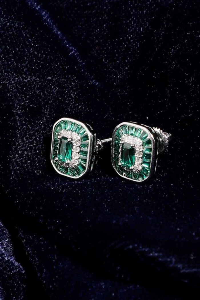 Emerald Green Charm Stud Earrings - Image 6