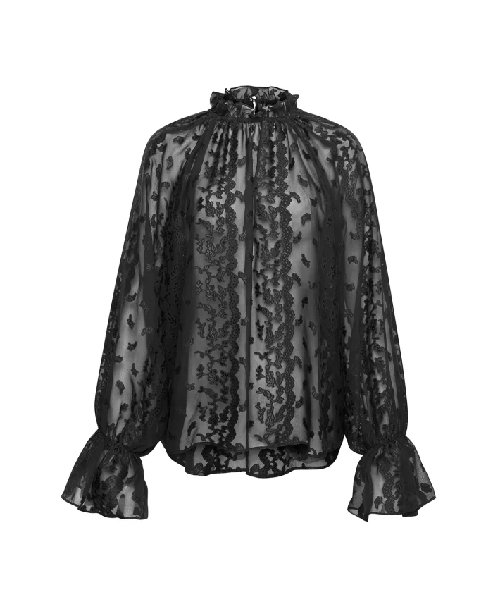 Sheer Black Lace Blouse - Image 4