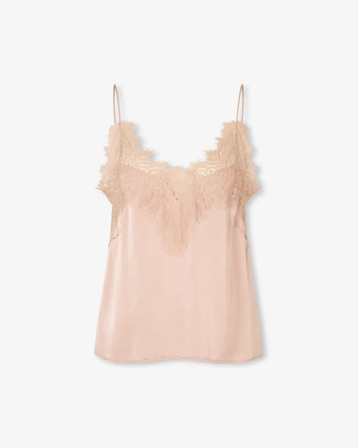 Elegant Lace-Trimmed Satin Camisole - Image 6