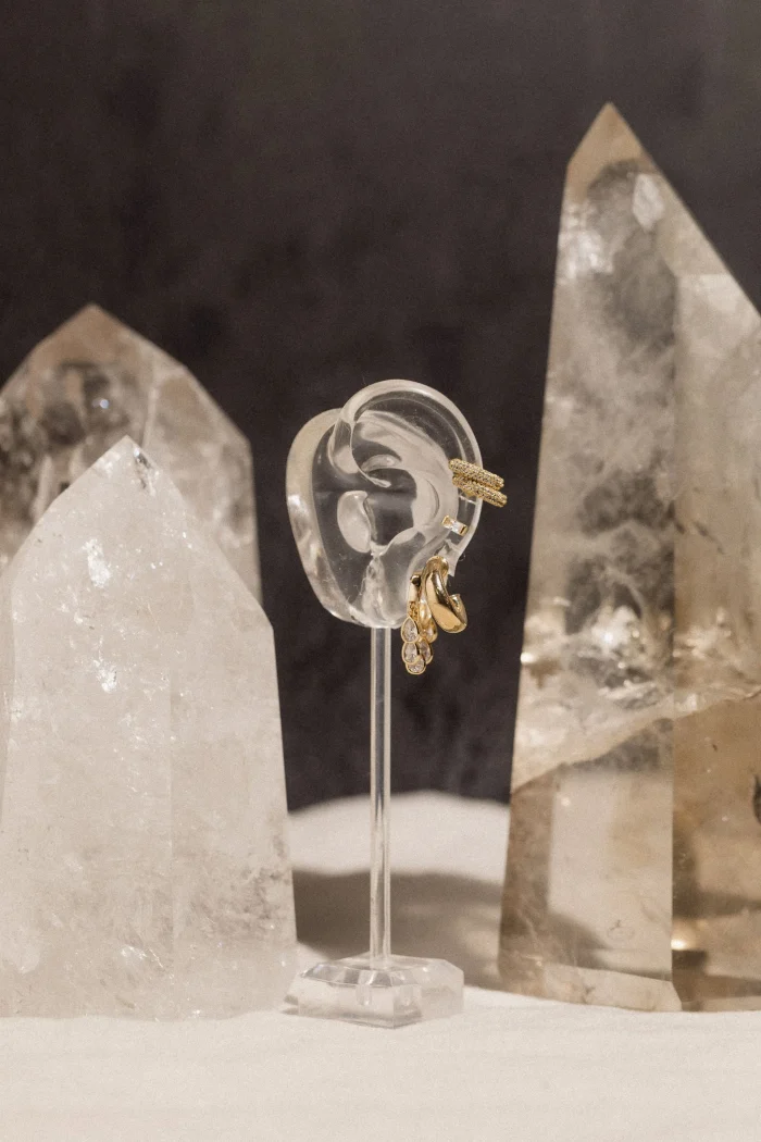 Elegant Teardrop Charm Hoop Earrings - Image 5