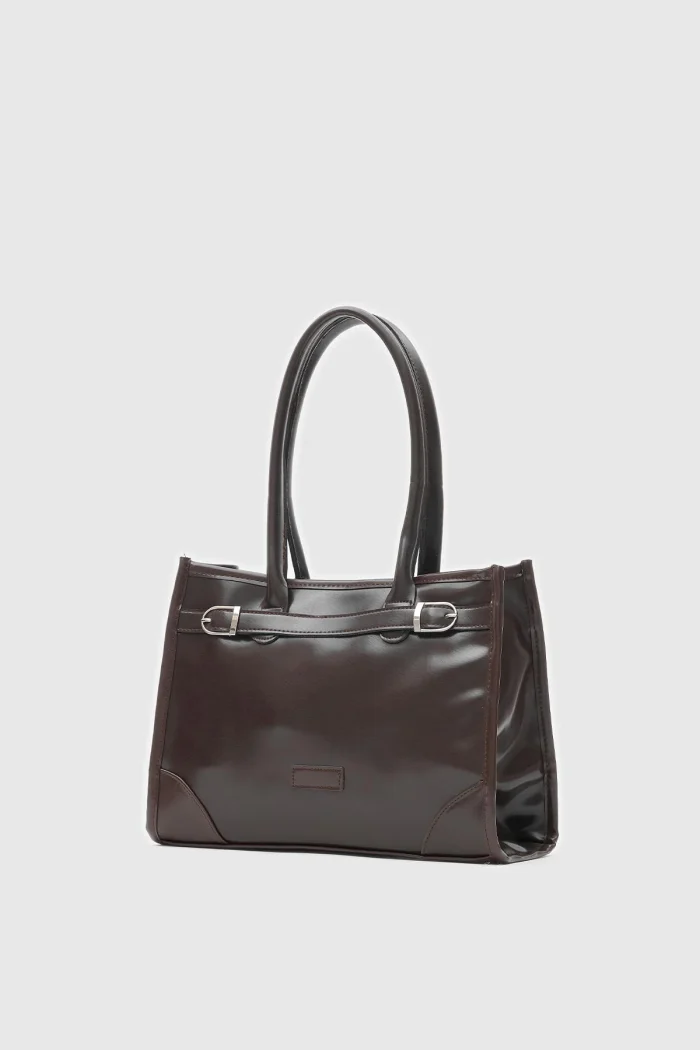 Elegant Faux Leather Handbag - Image 2