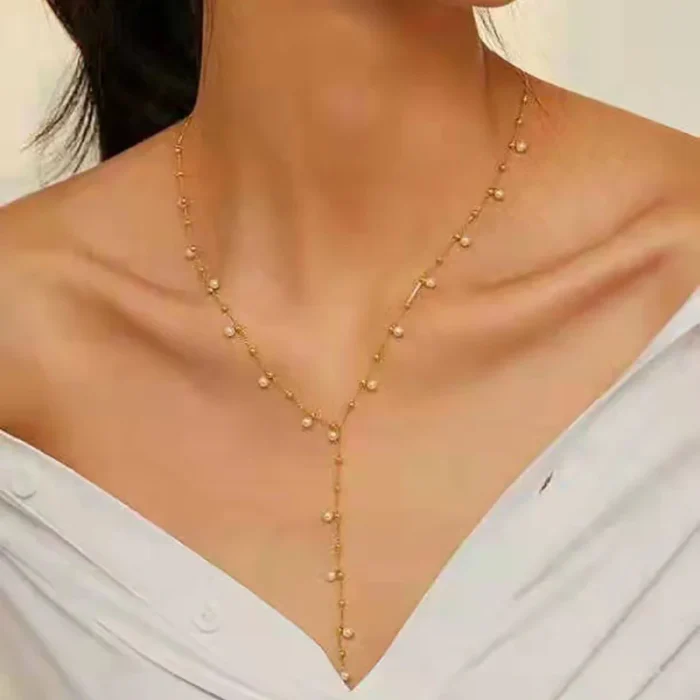 Elegant Pearl Drop Necklace - Image 3