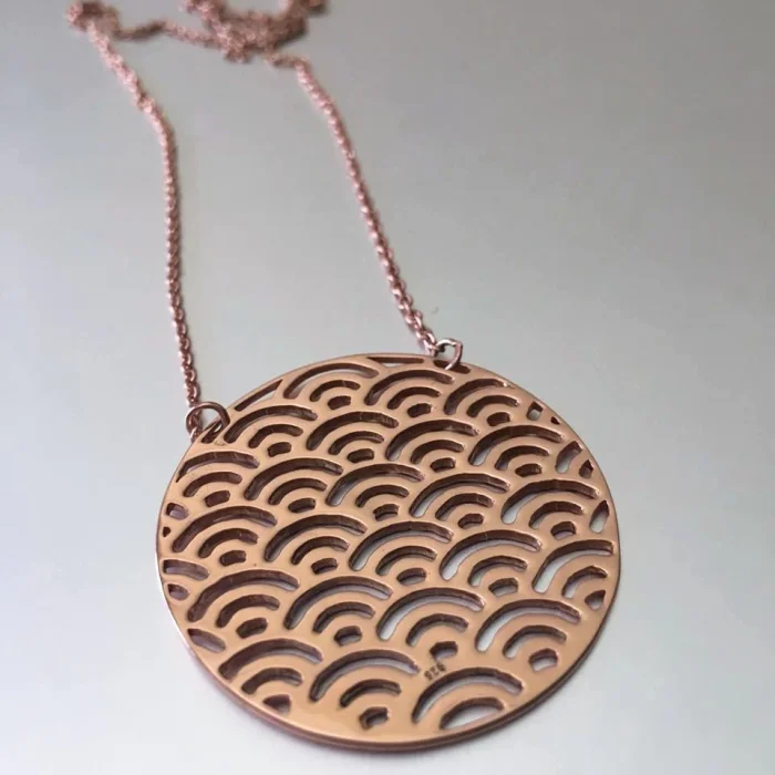 Elegant Geometric Rose Gold-Tone Pendant Necklace - Image 2