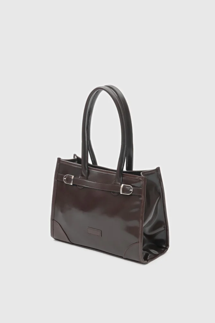 Elegant Faux Leather Handbag - Image 3